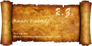 Rauch Zdenkó névjegykártya